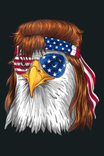 4th of July Funny Bald Eagle Mullet America USA Gift Journal Lined - Notebook