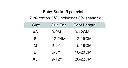 5 par/Lote 0-2Y Calcetines para bebés Calcetines de bebé para niñas de Malla de algodón Lindos Calcetines para niños recién Nacidos Accesorios de Ropa para bebés-a26-S(12-24M)