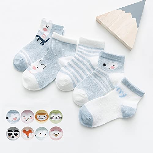 5 par/Lote 0-2Y Calcetines para bebés Calcetines de bebé para niñas de Malla de algodón Lindos Calcetines para niños recién Nacidos Accesorios de Ropa para bebés-a26-S(12-24M)