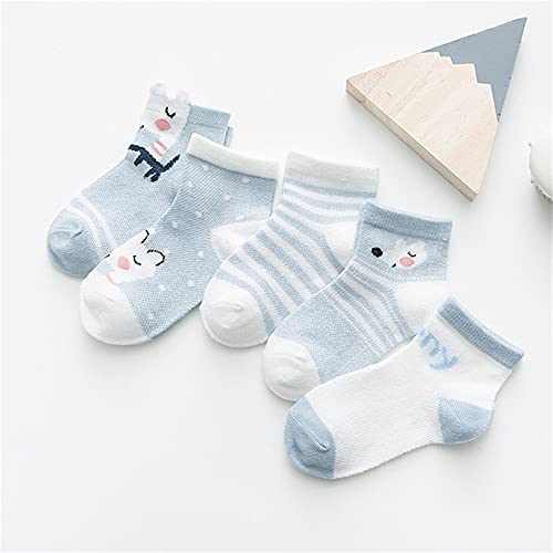 5 par/Lote 0-2Y Calcetines para bebés Calcetines de bebé para niñas de Malla de algodón Lindos Calcetines para niños recién Nacidos Accesorios de Ropa para bebés-a26-S(12-24M)