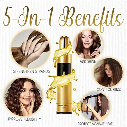 5-Second SOS Miracle Hair Repairing Oil Mist, 230ml Leave-in Hair Conditioner Spray Hair Nutrient Solution, Repair Dry and Frizzy Hair- Straight or Curly Hair for Damaged Hair Moisturize