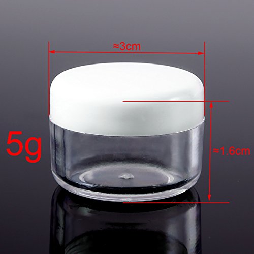 50 / 100 pcs Bote de Plastico 5g Botellas Contenedores Vacías Cajitas Botes Jarras Tarros Plásticos de Viaje Muestra de Cosmético Maquillaje Crema Líquido Polvos Sombras de Ojos Arenas (100pcs)