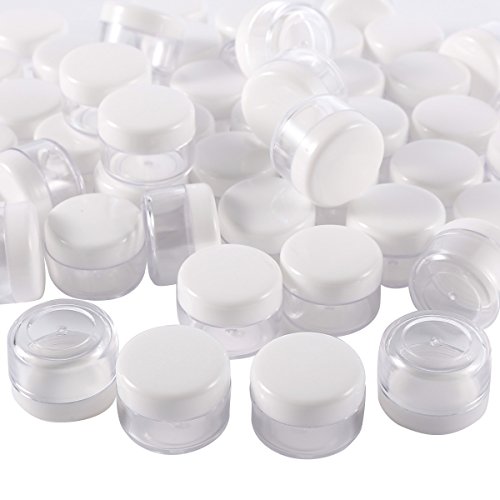 50 / 100 pcs Bote de Plastico 5g Botellas Contenedores Vacías Cajitas Botes Jarras Tarros Plásticos de Viaje Muestra de Cosmético Maquillaje Crema Líquido Polvos Sombras de Ojos Arenas (100pcs)