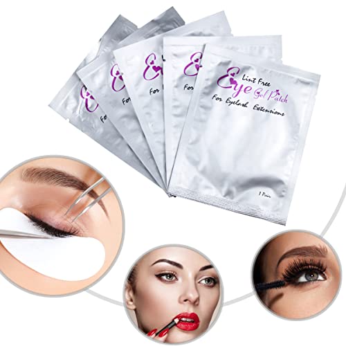 50 Pares de Almohadillas de Gel para Extensiones de Pestañas Parches Ojos Pestañas Eye Patches Collagen Parches para Ojos Sin Pelusa