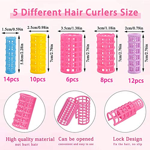 50 Uds, Rulos, rulos, rulos a presión, rizadores para el cabello, pinzas, rodillos para peinar, rulos para el cabello con agarre automático, sin ondas de calor, estilo bricolaje, peluquería, rulos,