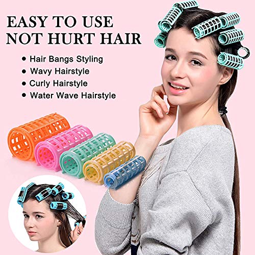 50 Uds, Rulos, rulos, rulos a presión, rizadores para el cabello, pinzas, rodillos para peinar, rulos para el cabello con agarre automático, sin ondas de calor, estilo bricolaje, peluquería, rulos,