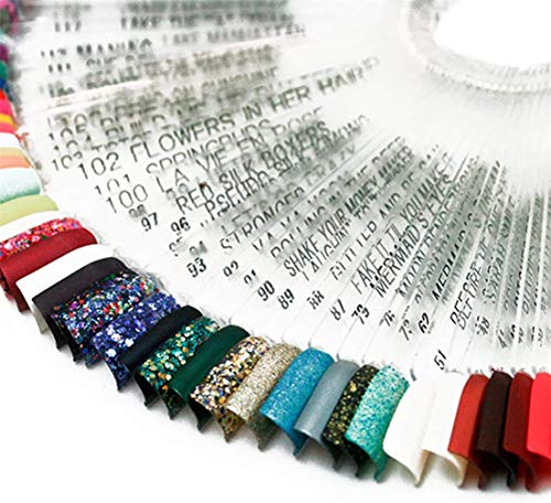 50pcs Uñas Falsa Muestras Mostrador Display Exhibidor de Uñas Postizas para Pintar Uñas Practicas Arte de Uñas Tips Expositor Muestras de Esmalte Uñas Color Transparente con Anillo