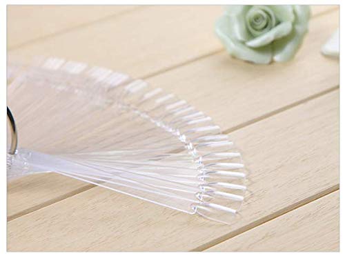 50pcs Uñas Falsa Muestras Mostrador Display Exhibidor de Uñas Postizas para Pintar Uñas Practicas Arte de Uñas Tips Expositor Muestras de Esmalte Uñas Color Transparente con Anillo