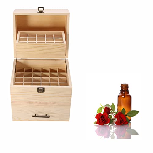 59 Slots Aceite esencial Caja de almacenamiento de madera Caja de aceite Organizador Contenedor Aromaterapia para llevar y almacenamiento en el hogar Pantalla