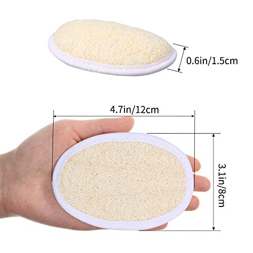 6 Almohadillas de Esponja de Lufa para Ducha Baño Esponja Exfoliante de Lufa Depurador Corporal Cepillo de Esponja de Baño Natural Cepillo Depurador de Lufa Natural para Adultos Spa