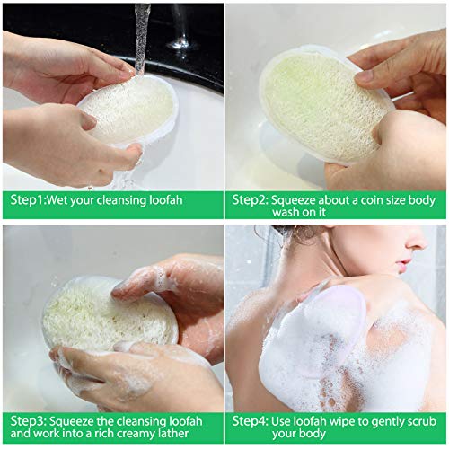 6 Almohadillas de Esponja de Lufa para Ducha Baño Esponja Exfoliante de Lufa Depurador Corporal Cepillo de Esponja de Baño Natural Cepillo Depurador de Lufa Natural para Adultos Spa