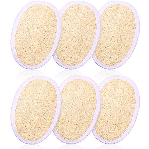 6 Almohadillas de Esponja de Lufa para Ducha Baño Esponja Exfoliante de Lufa Depurador Corporal Cepillo de Esponja de Baño Natural Cepillo Depurador de Lufa Natural para Adultos Spa