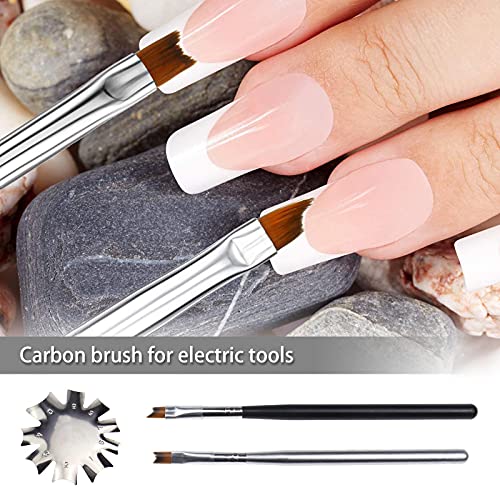 6 herramientas de corte de línea de sonrisa francesa, de acero inoxidable, para manicura y bordes, plantillas con 2 pinceles de uñas francesas, herramienta de manicura
