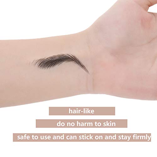 6 Hojas de Pegatinas de Tatuajes de Cejas Impermeables Similares al Cabello 4D Pegatinas de Transferencias de Cejas Pegatina con Forma de Aseo en Estilo Arco, 66 Pares (Ceja de Arco Alto, Negro)