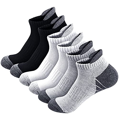 6 pares Calcetines de equitación De los hombres Calcetines de senderismo Calcetines para correr Acolchado Invisible Calcetines Mujeres Compresión Anti ampollas Calcetines Hombres