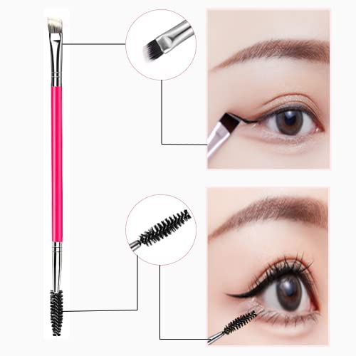 6 Peças Cepillo de Cejas Doble Extremo, Linea Oblicua Cepillos de Cejas, Injerto Varitas Rimel Cepillos Traje, Espiral Cosmético Pincel de Pestanas, Mascarilla de Maquillaje Herramienta de Belleza