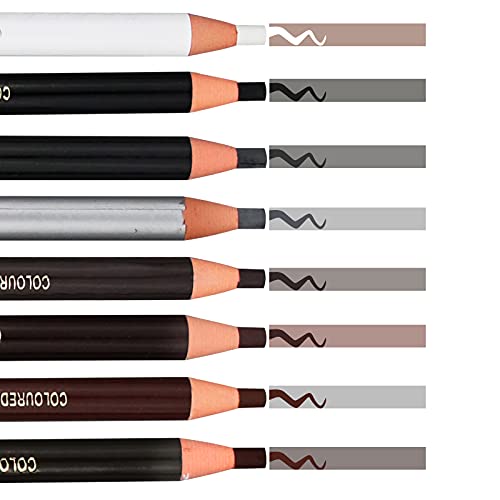 6 piezas Lapiz de Cejas Permanente de lápiz peel-off impermeable para Microblading marcado de contornos y tatuajes de Maquillaje Permanente (Marrón)