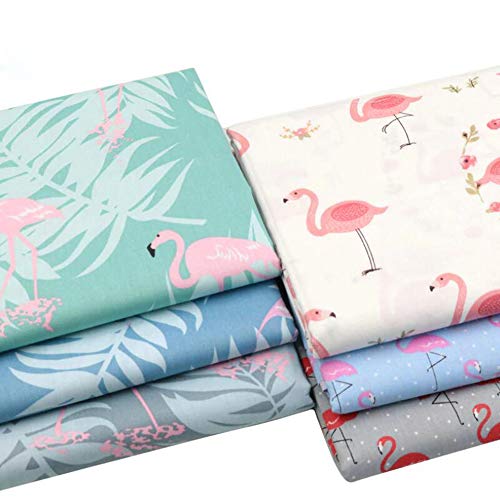 6 Piezas/Lote 40 cm* 50 cm Flamingo 100% Tela de Algodón para Patchwork Cojines Almohadas Coser Material Scrapbook Muñeca Paño