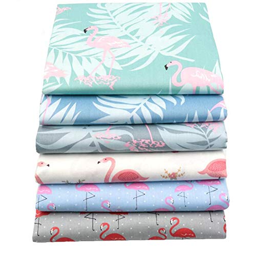 6 Piezas/Lote 40 cm* 50 cm Flamingo 100% Tela de Algodón para Patchwork Cojines Almohadas Coser Material Scrapbook Muñeca Paño
