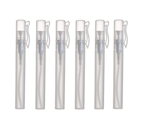 6 unids 10 ml mini botella de perfume portátil botella de spray pequeña muestra vacíos envases recargables fragancias atomizador botellas de plástico