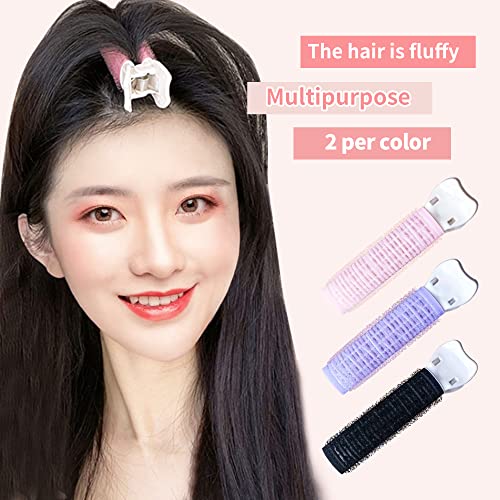 6Pcs Clips Raíz del Cabello Voluminizante Rulos para el Pelo Mullido Voluminización Herramienta de Peinado Raíz Volumen Auto Agarre Clip Raíz del Cabello Voluminizado para Mujeres Hombres