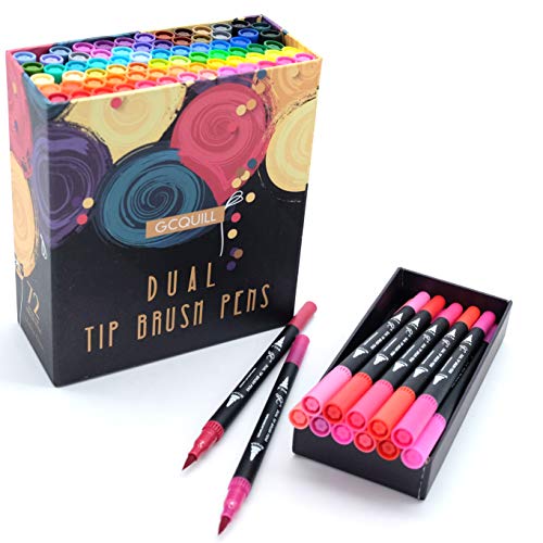 72 Rotuladores de colores con punta estilo pincel, acuarela, marcadores para niños y adultos, para colorear, caligrafía y toma de notas, GC-72B