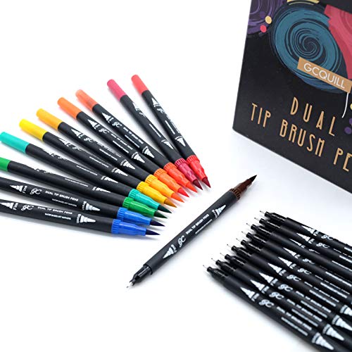 72 Rotuladores de colores con punta estilo pincel, acuarela, marcadores para niños y adultos, para colorear, caligrafía y toma de notas, GC-72B