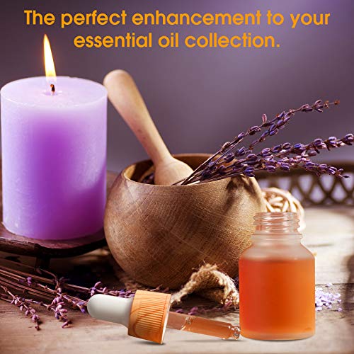 8 Botellas de Cuentagotas de Vidrio Esmerilado Botella de Aceite Esencial con Gotero y Tapa de Bambú Botella de Muestra de Perfume Cosmético Líquido Esencia y 2 Embudos (5 ml/ 0.2 oz)