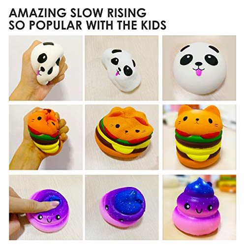 8 juguetes de Squishies – juguetes blandos para niñas y niños Jumbo fruta comida Squishies lento aumento perfumado alivio del estrés para autismo y adultos juguetes para apretar