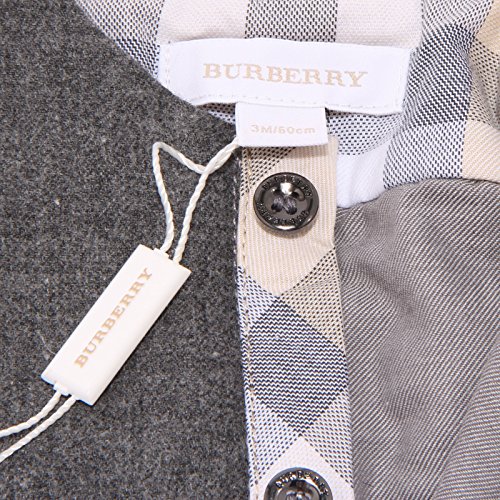 8153Q tutina salopette BURBERRY kids baby rompers grey cotone [18 MONTHS]