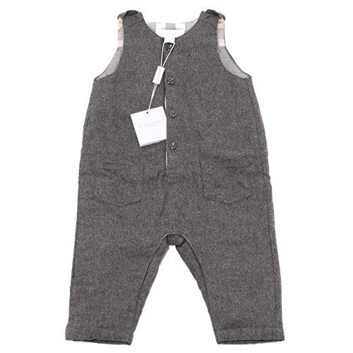8153Q tutina salopette BURBERRY kids baby rompers grey cotone [18 MONTHS]