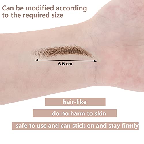 9 Hojas Cejas Auténticas Parecido al Cabello 4D Pegatinas Tatuaje de Ceja Impermeable Pegatinas de Transferencias de Cejas Pegatinas de Cejas de Forma de Aseo, 9 Estilos 90 Pares (Marrón Claro)