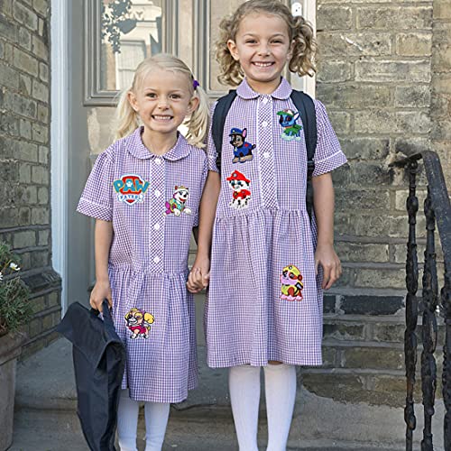 9 PCS Parches para planchar para niños HANEL- bordado de la Patrulla Canina para coser o planchar en parches, con motivos de apliques, parches de decoración para vaqueros, ropa, bolso