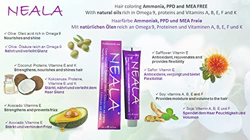 9.13- Coloración Profesional SIN AMONIACO y libre de PPD y MEA Enriquecido con Omega9, extractos naturales y vitaminas. Gran brillo y cobertura. - 9.13- Rubio Muy Claro Ceniza Dorado - NEALA 100ml.