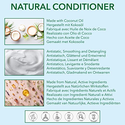 99% Natural ACONDICIONADOR CLARIFICANTE - VINAGRE DE SIDRA, COCO, ÁRBOL DE TÉ & EUCALIPTO - 250 ml de POO FREE. Sin Sulfatos, Sin Parabenos. Concentrado. pH 5.5 para Pieles Sensibles y Atópicas.