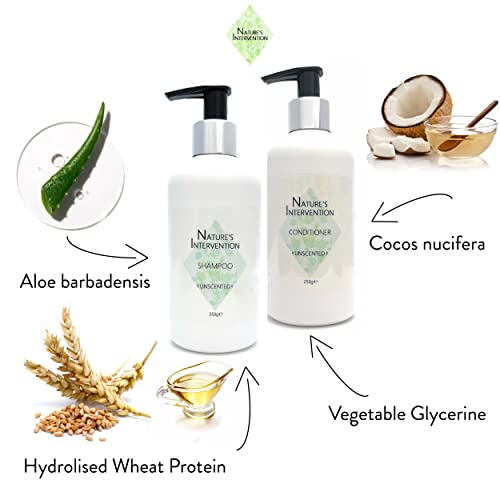 99% Natural ACONDICIONADOR DERMOPROTECTOR - SIN PERFUME 250ml de NATURE'S INTERVENTION. Sin Sulfatos, Sin Parabenos. Concentrado. pH 5.5 para Piel Sensible y Atópica Refuerza el Microbioma.