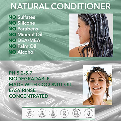 99% Natural ACONDICIONADOR INVIGORANTE - con ALOE VERA, ARBOL DE TÉ & MENTA 250 ml Fine Line Apothecary. Sin Sulfatos, Sin Parabenos, Sin Silicona. Concentrado. pH 5.5 para Pieles Sensibles y Atópicas
