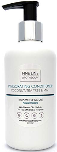99% Natural ACONDICIONADOR INVIGORANTE - con ALOE VERA, ARBOL DE TÉ & MENTA 250 ml Fine Line Apothecary. Sin Sulfatos, Sin Parabenos, Sin Silicona. Concentrado. pH 5.5 para Pieles Sensibles y Atópicas