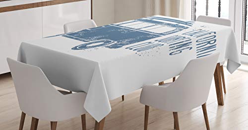 ABAKUHAUS RV Mantele, California Vintage Club de Surf, Estampado con la Última Tecnología Lavable Colores Firmes, 140 x 200 cm, Azul de la Pizarra