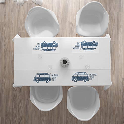 ABAKUHAUS RV Salvamantel Set de 4 Unidades, California Vintage Club de Surf, Material Lavable Estampado Decoración de Mesa Cocina, Azul de la Pizarra