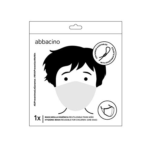 Abbacino mascarilla higiénica reutilizable para niños liso negro