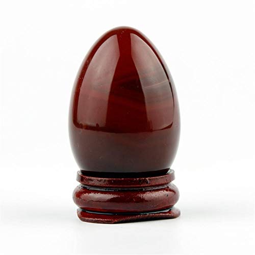 ABCBCA Natural de Cuarzo Rosa de 40 mm de Huevo en Forma de Reiki Cristal Gema Tallada Soporte Manualidades con Madera Adornos Chakra Decoración del hogar Cristal (Color : Tiger Eye)
