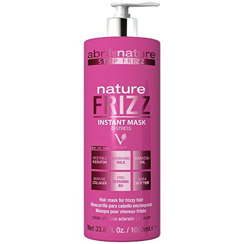 abril et nature | Mascarilla Capilar Anti Frizz NATURE FRIZZ | Mascarilla Profesional de Peluquería Antiencrespamiento | 100% Vegano | Fácil peinado 1L
