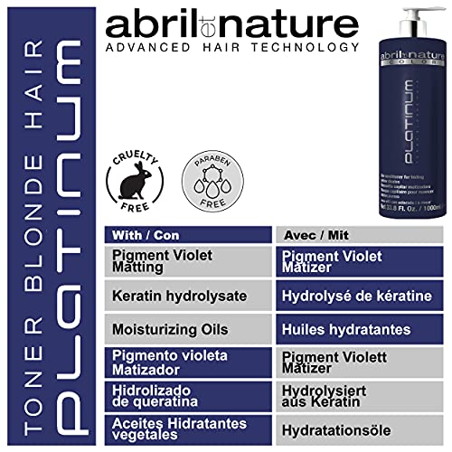 abril et nature | Platinum Toner Rubio 1000 ml (Mascarilla), Estándar, Único