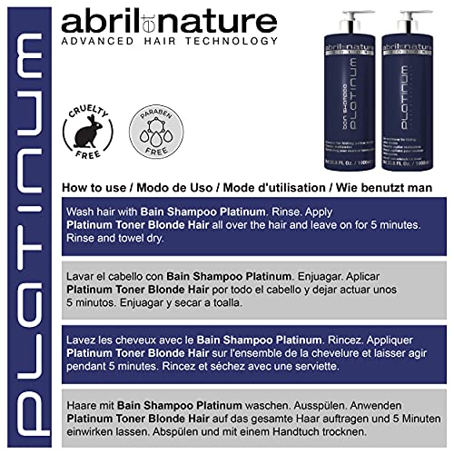 abril et nature | Platinum Toner Rubio 1000 ml (Mascarilla), Estándar, Único