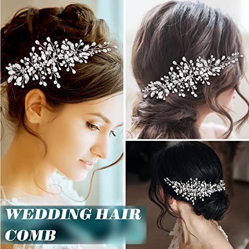 Accesorio para Cabello de Novia Tocado de Boda de Vid de Flor Diademas de Cristal de Damas de Honor Tocado Nupcial de Diamantes de Imitación Perla Imitación para Mujer Niña