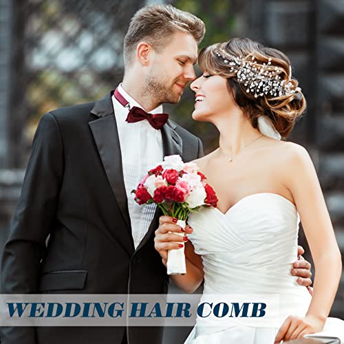 Accesorio para Cabello de Novia Tocado de Boda de Vid de Flor Diademas de Cristal de Damas de Honor Tocado Nupcial de Diamantes de Imitación Perla Imitación para Mujer Niña