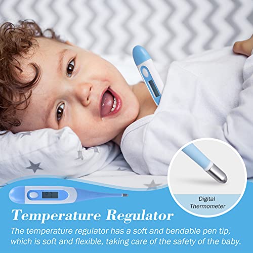 Accesorios Bebe Recien Nacido Set para Cuidado del Bebé, 10 Piezas Kit de Aseo para Bebés, Kit Cuidado Higiénico Personal para el Hogar y de Viaje, Ideal para Recién Nacido, Niña y Niño(azul)