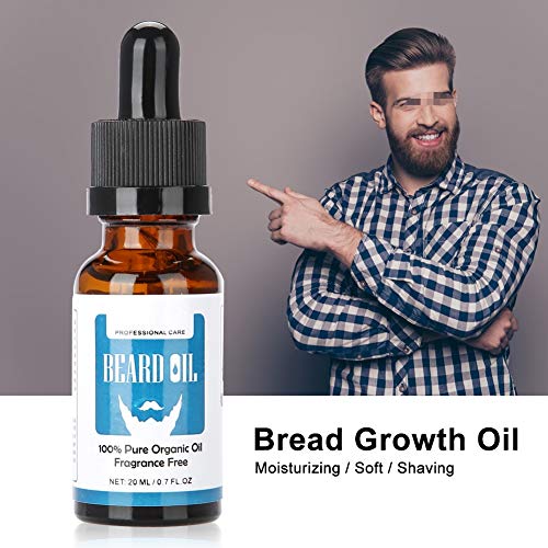 Aceite de afeitado de calidad, Nutrición facial para hombres Potenciador de bigotes, Suero para el cuidado de la barba - Suaviza, hidrata, regula la barba, promueve el crecimiento de la barba