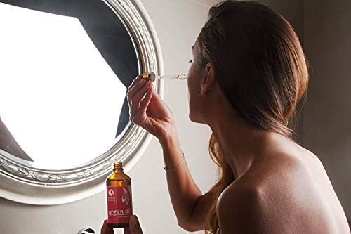 Aceite de argán de Marruecos de Fatima’s Garden - Certificado 100% orgánico por Ecocert y USDA, humectante para rostro, cuerpo, uñas para una piel suave, luminosa, cabello fuerte-100ml